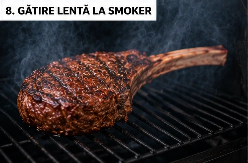 Tomahawk de vită Choco gătit lent la smoker cu aromă afumată